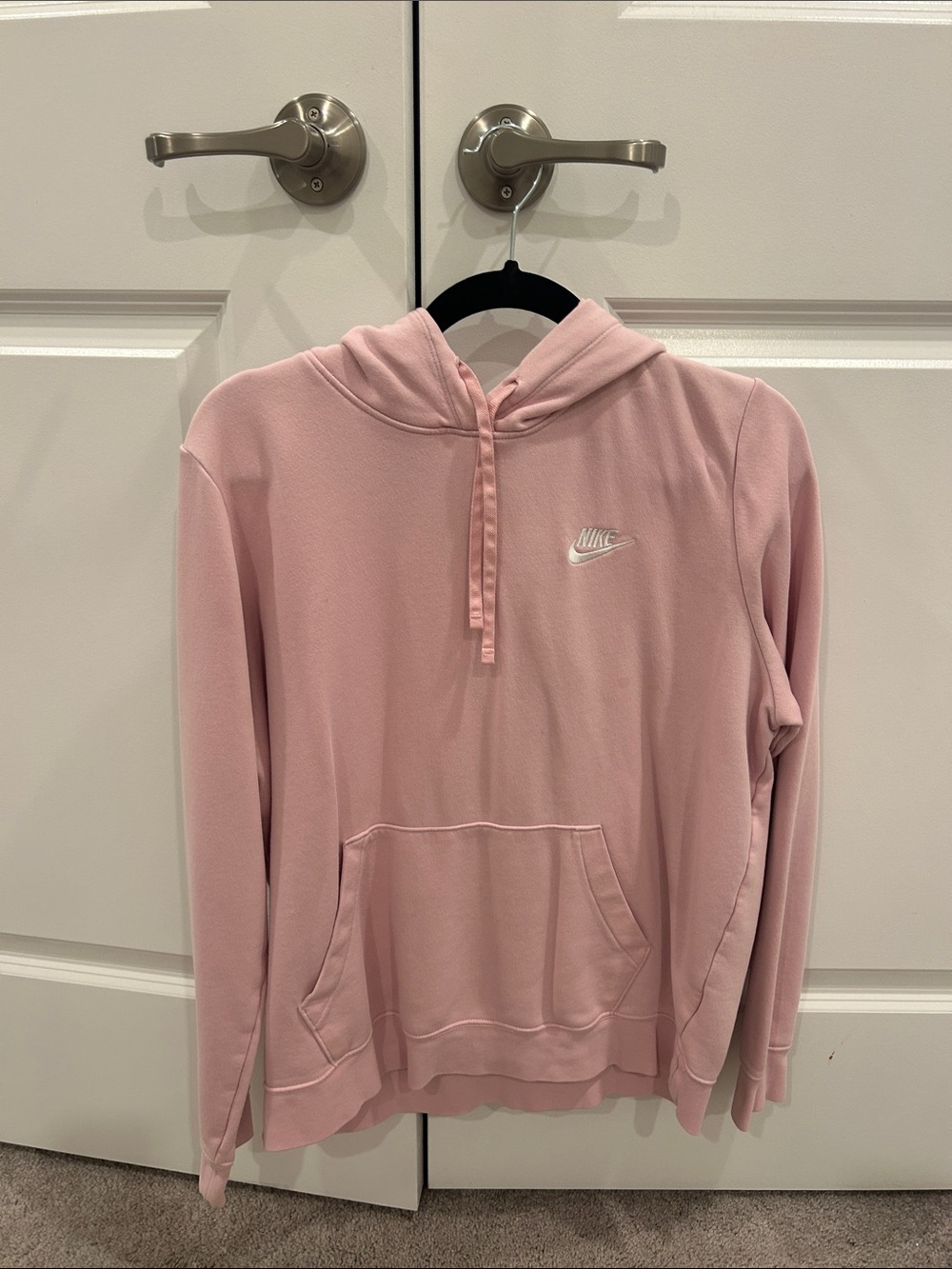 Nike Light Pink Pullover Hoodie with Swoosh